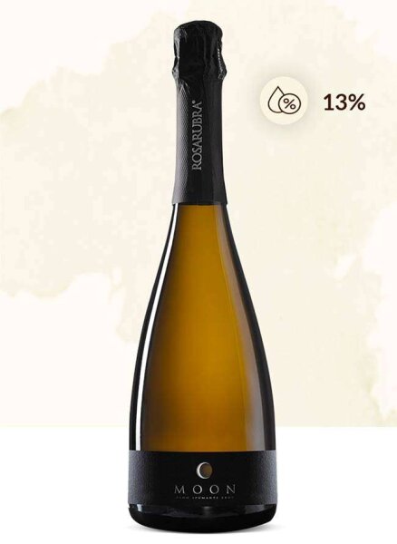 Sparkling white wine, fine perlage, dry, MOON, Winery Rosarubra