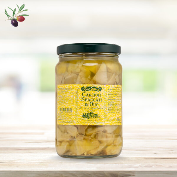 Artischockenecken in Öl,  im Glas, 1600 Gramm